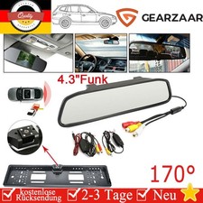 170° IR HD Rückfahrkamera Nummernschild Funk Kamera 4.3" Monitor Rückspiegel