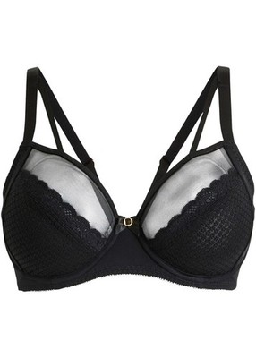 Moderner BH Gr. 100 Cup D Schwarz Damen Unterwäsche Unterhemd Neu