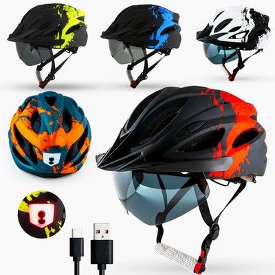 Fahrradhelm mit Visier Damen & Herren Renrad Helm Mountain Bike Enduro H085 BMX
