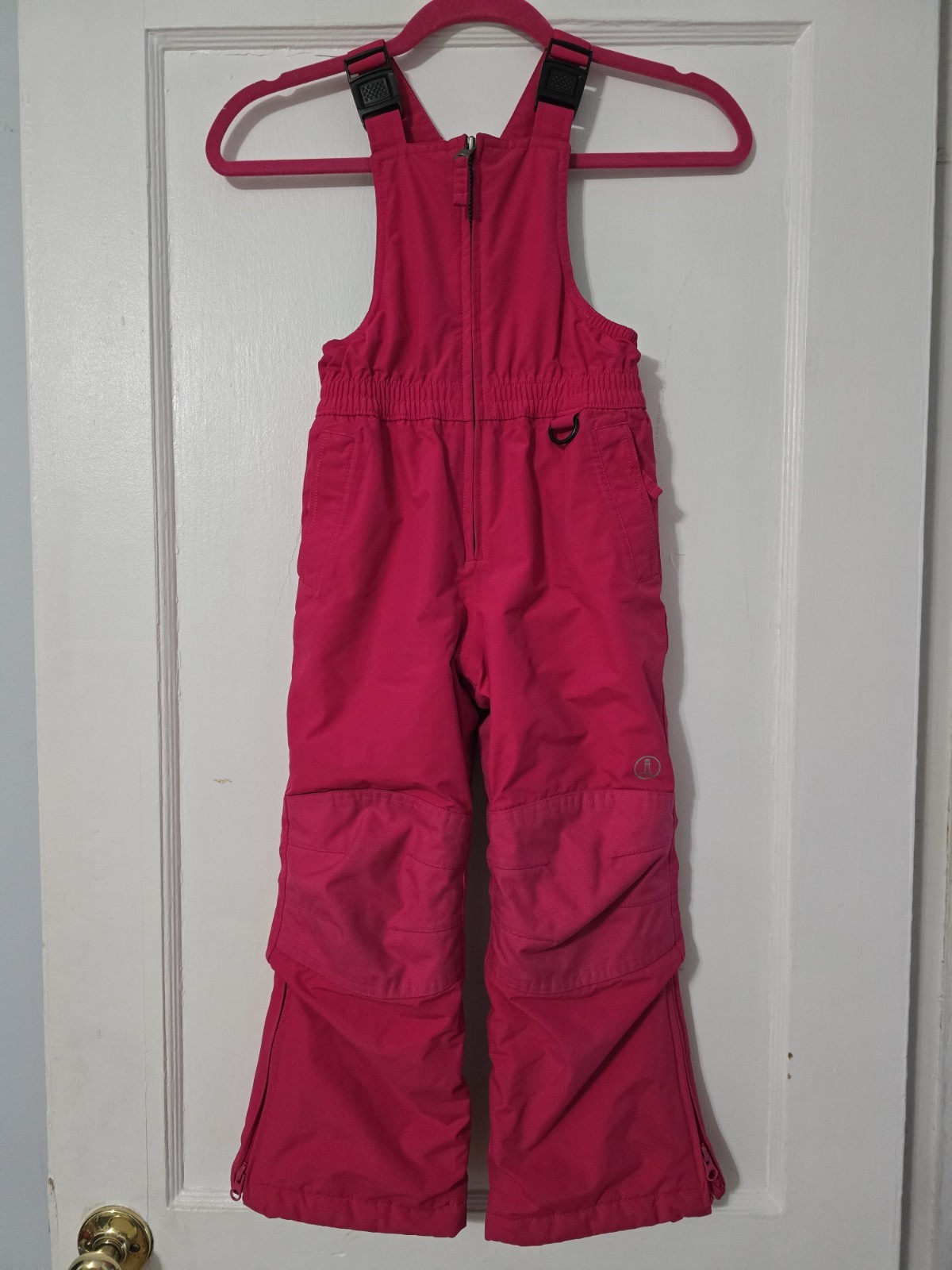Lands' End Snow Bibs Kids 5 Pink Insulated Nylon Grow A Long Adjustable Straps