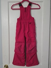Lands' End Snow Bibs Kids 5 Pink Insulated Nylon Grow A Long Adjustable Straps