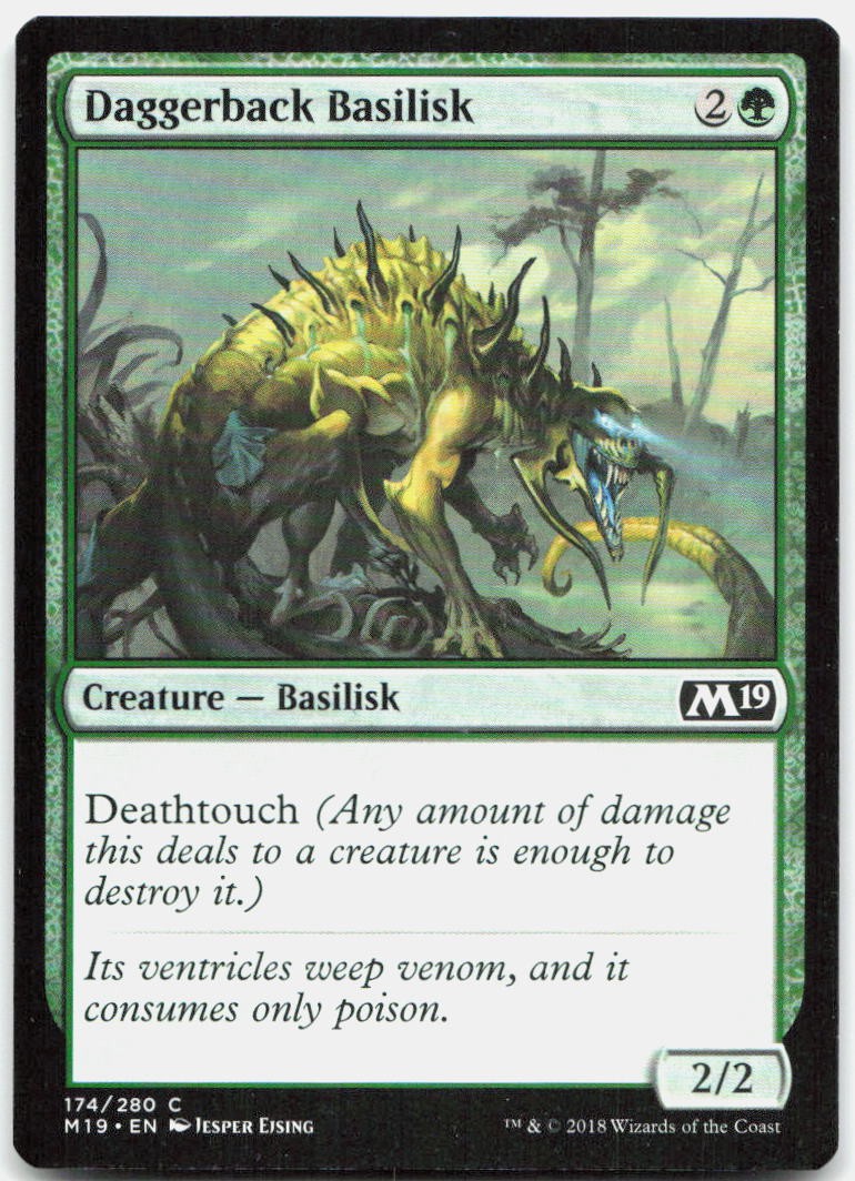 Daggerback Basilisk 174 Common Core Set 2019 Magic: The Gathering Lightly Played