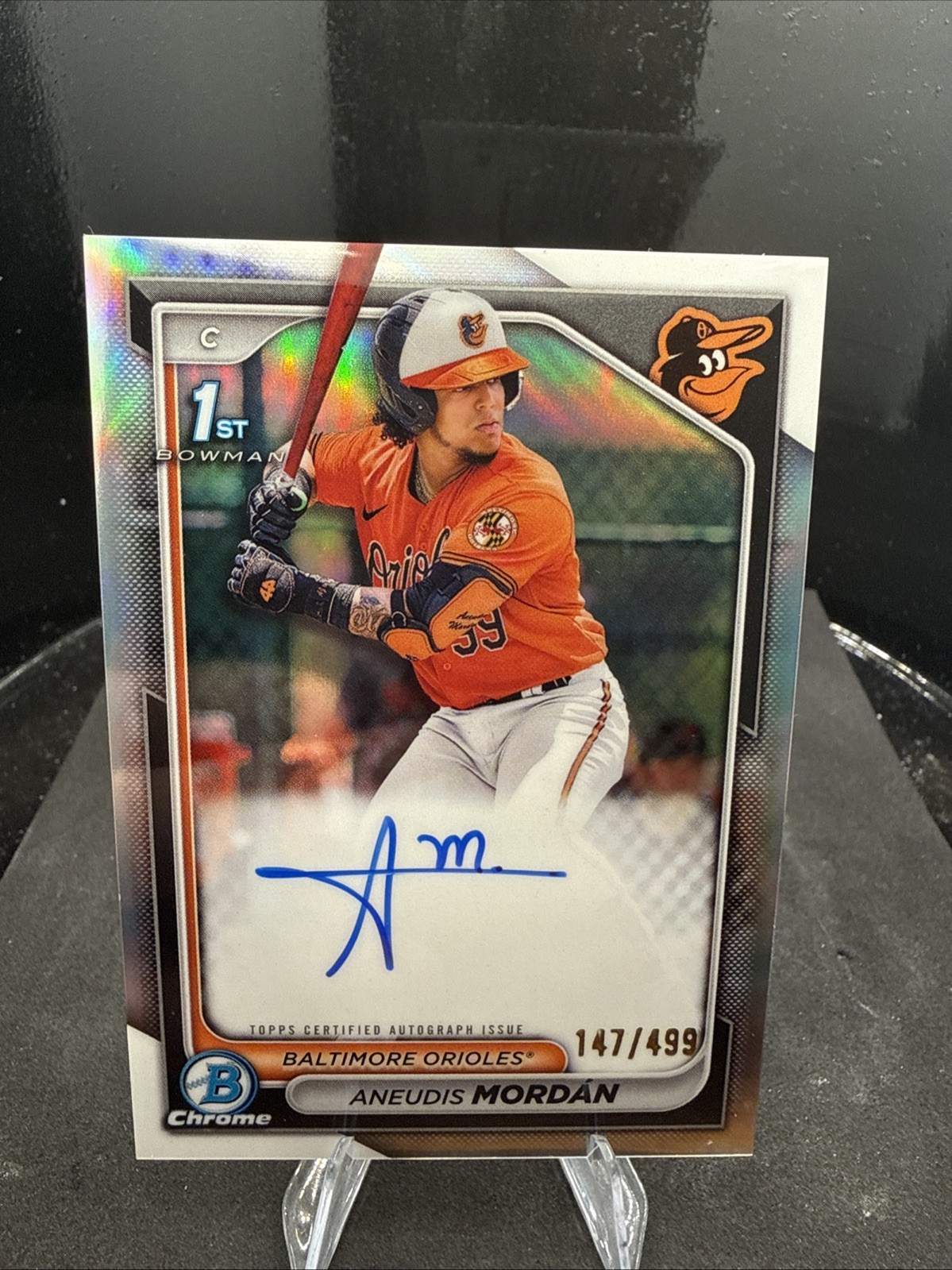 2024 Bowman - Chrome Prospect Autographs Aneudis Mordan #CPA-AMO Refractor /499