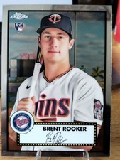 2021 Topps Chrome Platinum #65 Brent Rooker ROOKIE CARD Oakland Athletics. rookie card picture
