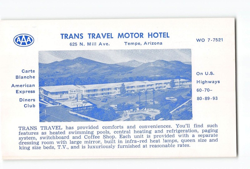 Tempe Arizona AZ Vintage Postcard Trans Travel Motor Hotel