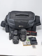 Canon EOS 500D Rebel T1i Camera 15.1mp EFS 18-55mm 55-250mm 3x Battery 2x 4GB SD