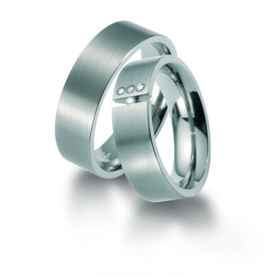 Titanfactory Titan Trauringe 50877 51055 mit Brillant 0.04 ct. Diamant