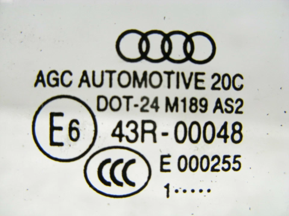 09-16 AUDI B8 A4 S4 RS4 СЕДАН ЗАДНИЙ ПРАВЫЙ ПАССАЖИР ЧЕТВЕРТЬ СТЕКЛА OEM 0421 - Изображение 4 из 4