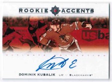 19/20 2019 UD ULTIMATE DOMINIK KUBALIK ROOKIE ACCENTS AUTO 99 CHICAGO BLACKHAWKS
