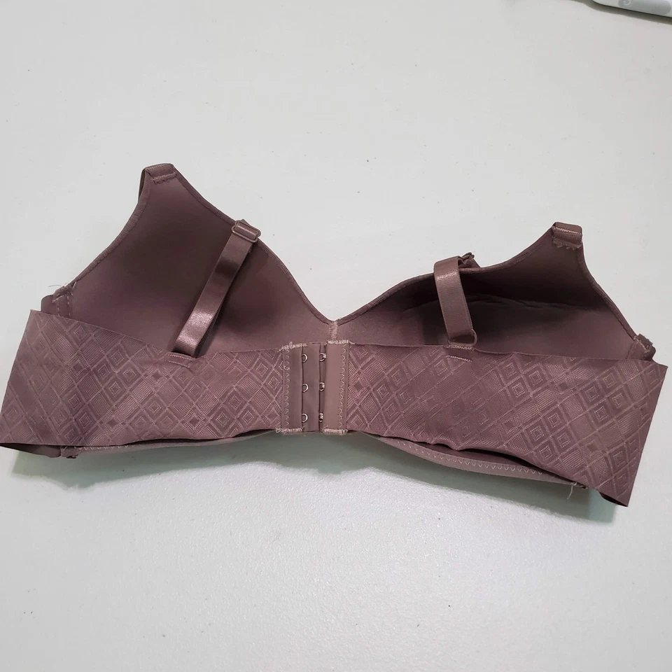 Catherine Malandrino Women Bra 42C Mauve Wireless Lined Diamond Adjustable Strap - Image 3 of 4