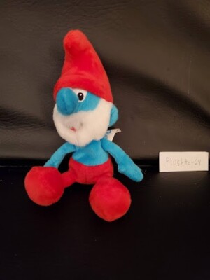 Papa Red Blue Smurf Smurfs 9'' Plush Stuffed Animal Teddy Bear Beanie