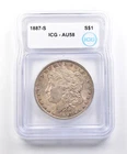 1887-S Morgan Silver Dollar AU58 ICG *3323