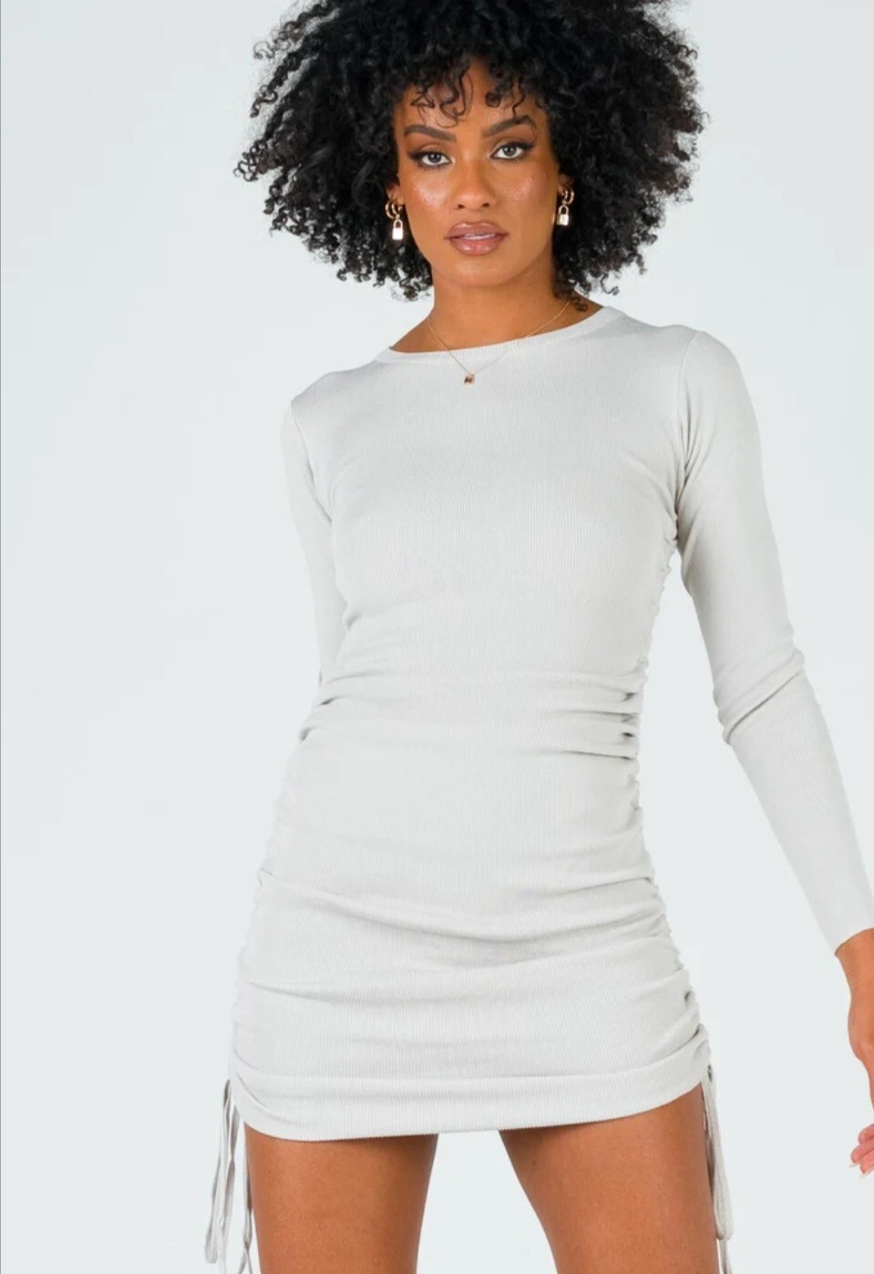 lioness white long sleeve dress