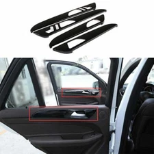 For Mercedes-Benz GLE 2016-2019 Glossy Black Inner Door Panel Bezel Cover 4X