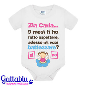 Body Neonato Bimba Mi Vuoi Battezzare Idea Regalo Per Madrina Di Battesimo Ebay