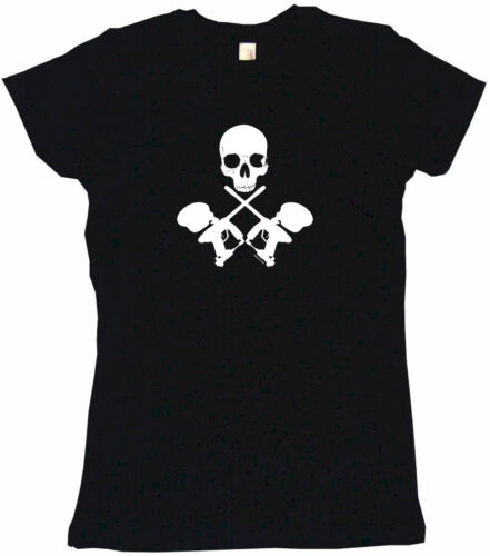 T-shirt femme à paintball croisé avec crânes choix taille petite régulière - Photo 1 sur 13