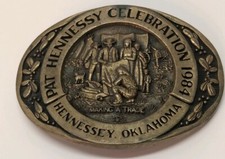Vtg Pat Hennessy Celebration 1984 3rd Edition N0. 48 Brass Belt Buckle