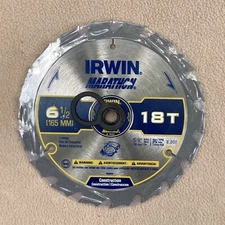 IRWIN MARATHON / 6 1/2” ( 165 MM ) Saw Blade - Construction / 18T