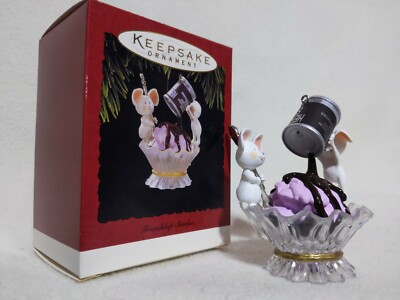 NIB 1994 HALLMARK Keepsake FRIENDSHIP SUNDAE Hershey Syrup CHRISTMAS ORNAMENT