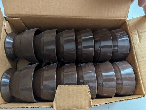 12 porta tazzine da caffè retrò in plastica marrone Solo vintage anni 70 - Foto 1 di 4