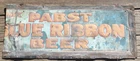 RARE EARLY Vintage Pabst Blue Ribbon PBR Beer Advertising Metal Embossed Sign