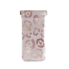 Eyeglass Pouch Squeeze Top Portable Sunglasses Bag Pouch PU Leather 1 Leopard