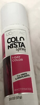 Loreal Pink Temporary Colorista Hair Makeup 1-Day Color 3/4 full Spray
