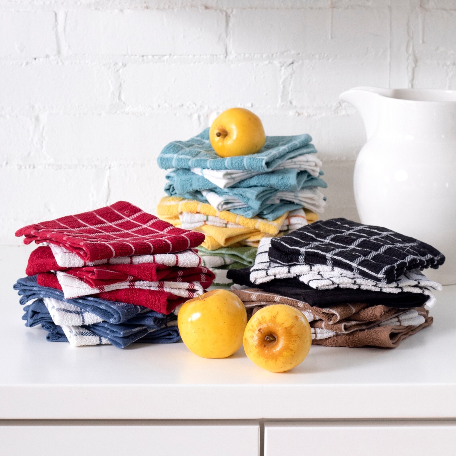 RITZ Terry Check Dish Cloths 6-Pack | Soft & Absorbent Cleaning Cloths