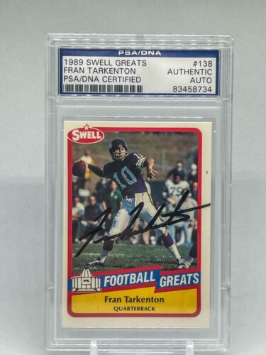 1989 Philadelphia Swell Greats Auto PSA Certified Fran Tarkenton HOF #138