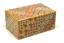 Japanese Hand Made Yosegi Puzzle Box 5 sun 10 steps