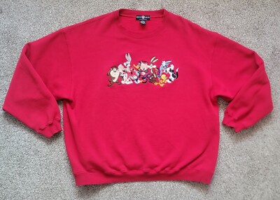 Embroidered Sweatshirt Warner Bros Vintage Sweatshirt Vintage 1995