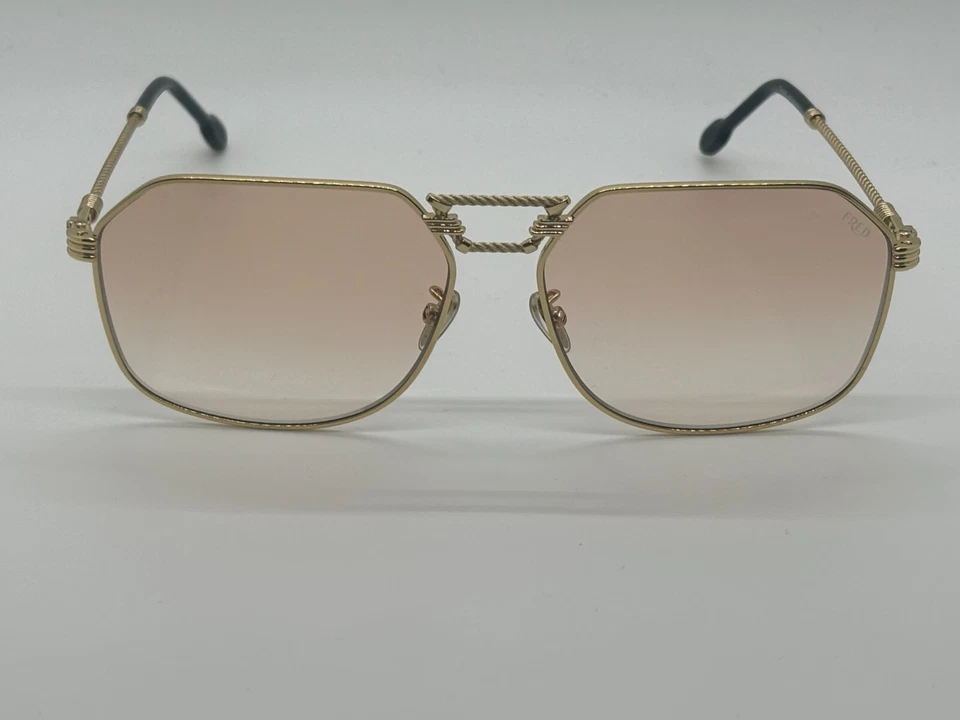 Nuevas gafas de sol Fred FG40038U 30E doradas con lentes marrones 62-15-150 mm Foto 2 de 4