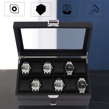 24 Slots Men Watch Box Organizer Large Watch Holder Jewelry Storage Display Case