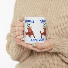 Mog's Ceramic Mug, (11oz, 15oz)     Taurus Astrology Sign