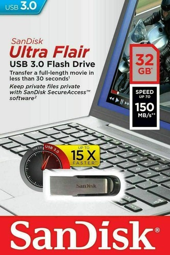 USB 3.0 Flash Drive SanDisk Ultra Flair 64GB 128GB 256GB 512GB Memory Pen Drive - Picture 14 of 22