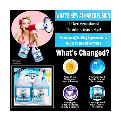 NAKED FUSION Epoxy Resin Art Resin Crystal Clear Formula -2 Gallon