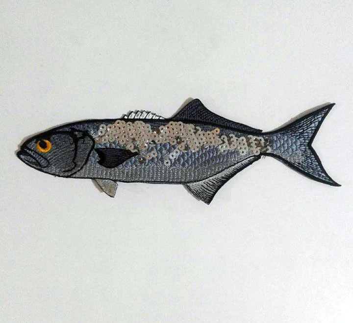 Sea Fish with Sequins Handmade Embroidered Patch - Image 3 of 4