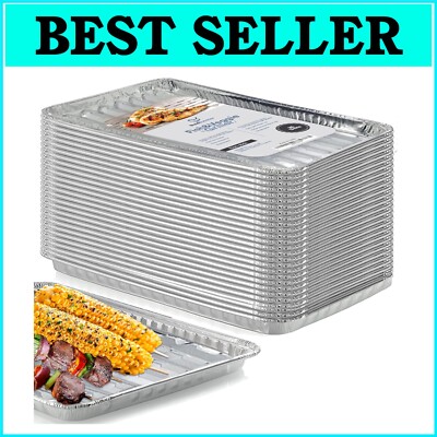 Ultimate BBQ Helper: 25 Disposable Aluminum Grill Liners for Effortless Grilling
