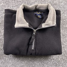 Club Room Sweater Mens Large Long Sleeve Black Mock Neck 1/4 Zip Pullover