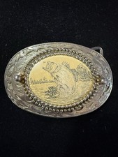 Vintage Largemouth Bass Goldtone Belt Buckle