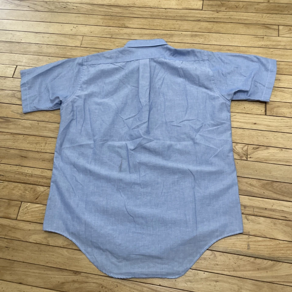 Camisa De Colección Años 90 Arrow Dover Hombres 16.5 Hecha en EE. UU. Azul Punto Botón Manga Corta Foto 2 de 4