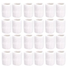 Athletic Performance Team Pack of 24 Wristbands 12 pair , White