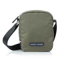 Nuevo Bolso de Hombro Para Hombres Tommy Hilfiger Alexander Mini Reporter Verde Ejército Negro