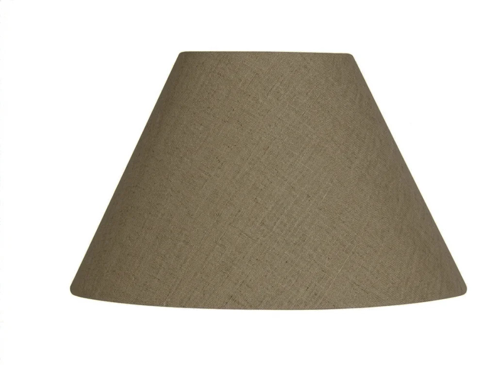 Lampshade Wood 12"" Coolie Walnut Premium Linen 300mm Oaks Lighting L501/12 WA