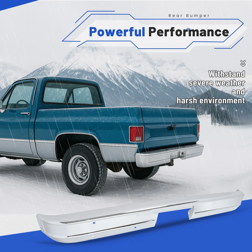 Rear Chrome Bumper Face Bar Cover For Chevy GMC C/K 10 20 30 15 25 Pickup 73-80 Foto 4 de 4