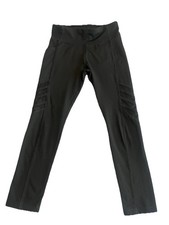 Justice Leggings Girls Size L 10 Years Black Mesh Leg Insert Straight Stretch