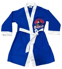 VTG 1997 DC Comics Batman Sleepwear Bath Robe Kids S (4/5) Guardian Of Gotham