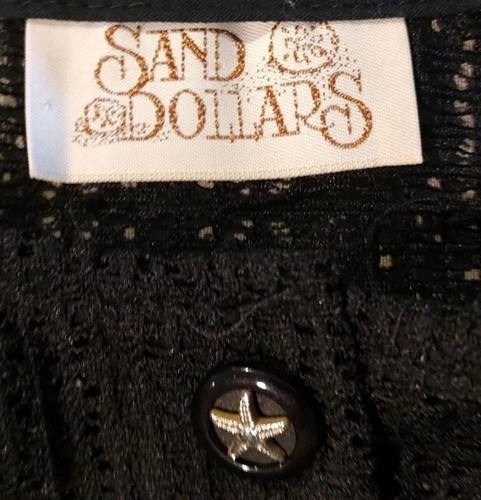 Sand Dollars - Black Mesh Seascape Sleeveless Button Front Cover-Up - One Size - Picture 4 of 4
