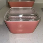 Vintage PYREX Flamingo Pink 501 Set of Refrigerator Dish With Lid