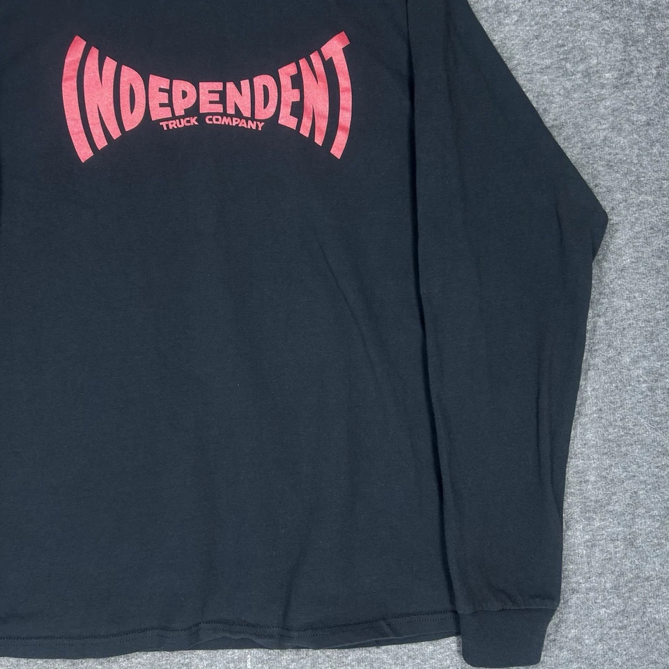 Camisa de Skateboard Independiente Para Hombres Grande Negra Camiones Manga Larga Patín Y2k Foto 3 de 4